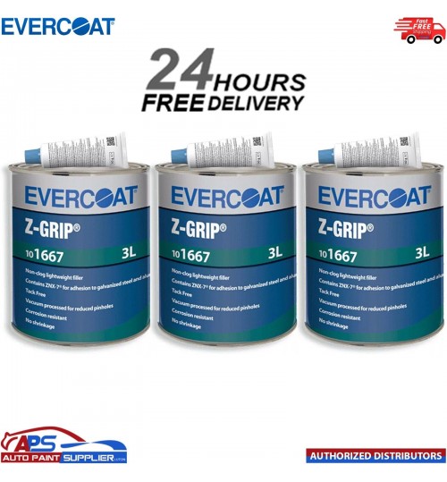 3X EVERCOAT 101667 Z-GRIP POLYESTER BODY FILLER WITH BPO HARDENER 3LT